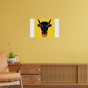 Gedrucktes Bild mit der Flagge von Uri, Schweiz Poster