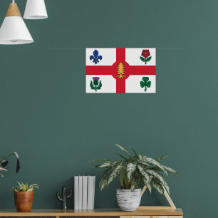 Gedrucktes Bild mit Flagge von Montreal, Kanada Poster