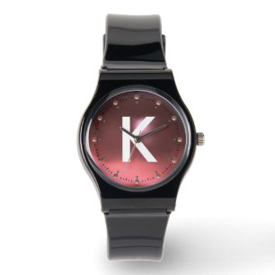 GEDRUCKTES LICHTPINK GEMSTONE-MONOGRAMM ARMBANDUHR