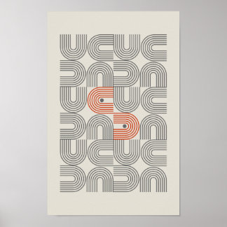 Gedrucktes Poster der geometrischen Wohngestaltung