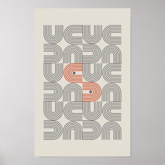 Gedrucktes Poster der geometrischen Wohngestaltung (Vorne)