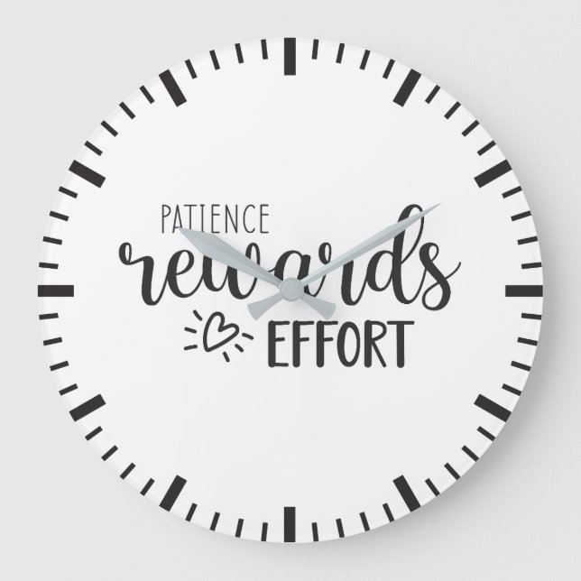 Geduld belohnt Anstrengung, Erfolgsmotivation Große Wanduhr (Vorderseite)