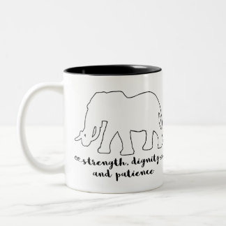 Geduld der Geist-Tierelefant-Tassen-|, Würde Zweifarbige Tasse