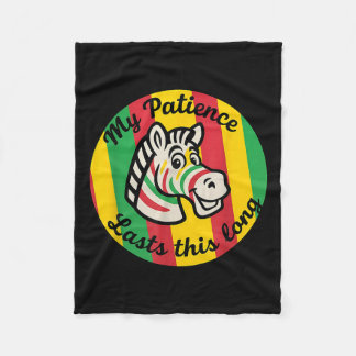 Geduld Hält So Lange An Lebendiges Retro-Zebra Fleecedecke