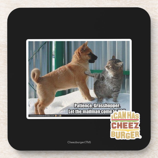 Geduld, Heuschrecke Getränkeuntersetzer (Vorderseite)