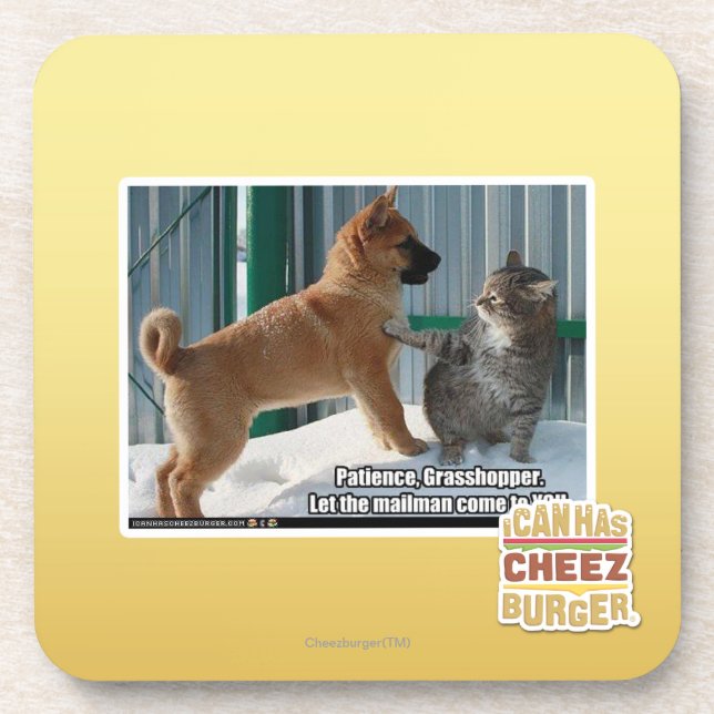 Geduld, Heuschrecke Untersetzer (Vorderseite)