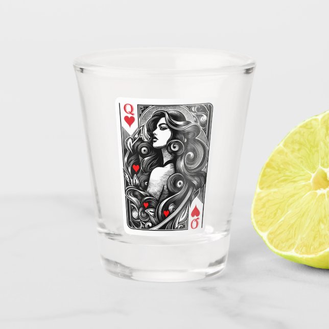Geehrte Herzdame Schnapsglas (Vorderseite)