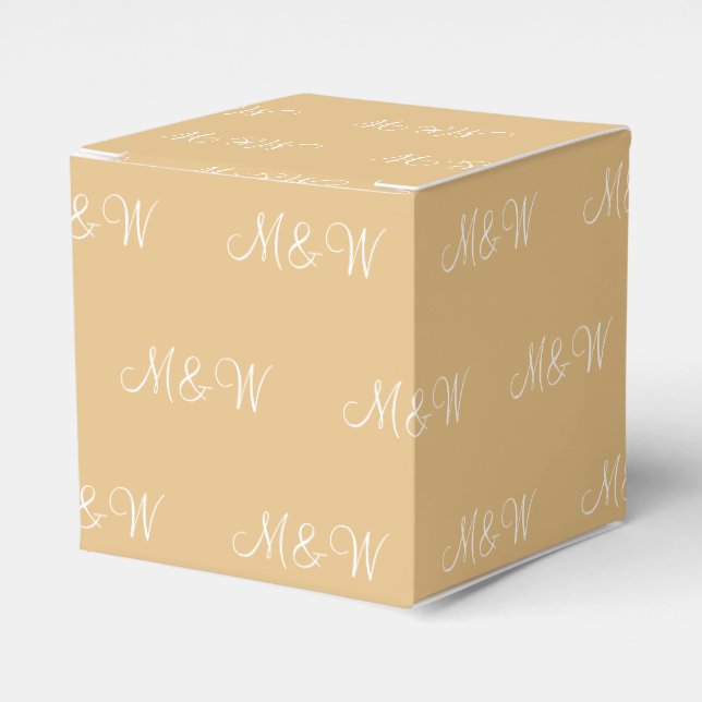 Geeignet für ein weißes Monogramm Kamelgeschenk Geschenkschachtel (Vorderseite)