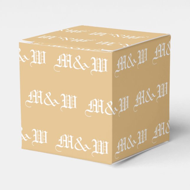 Geeignet für ein weißes Monogramm Kamelgeschenk Geschenkschachtel (Vorderseite)