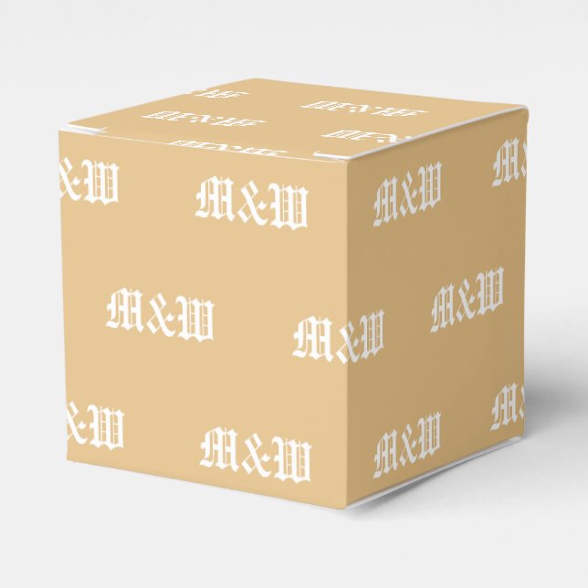 Geeignet für ein weißes Monogramm Kamelgeschenk Geschenkschachtel (Vorderseite)