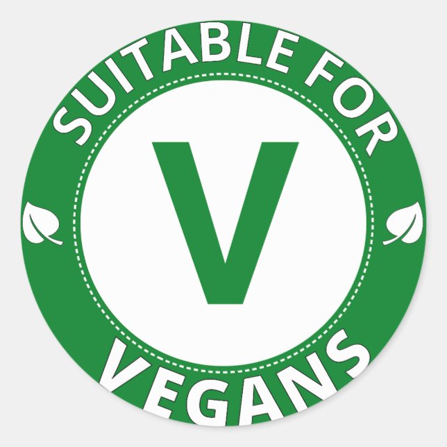 Geeignet für Vegans-Aufkleber Runder Aufkleber (Vorderseite)