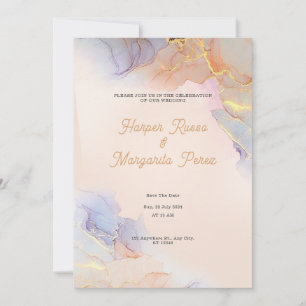 Geeignete Golden Minimalistisch Islamic Wedding Einladung