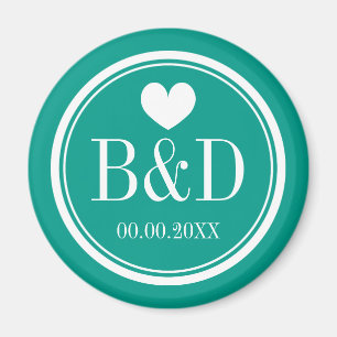 Geeignete mit Monogramm Hochzeitsmagnete Magnet