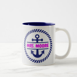 Geeignete personalisierte Bezeichnung nautische Se Zweifarbige Tasse
