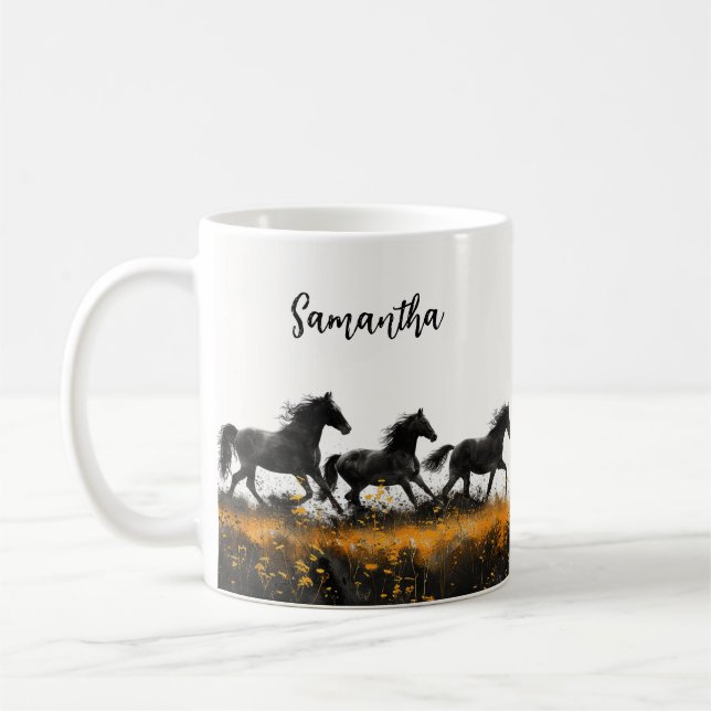 Geeignete Wild Pferde und Wilde Blume Tasse (Links)