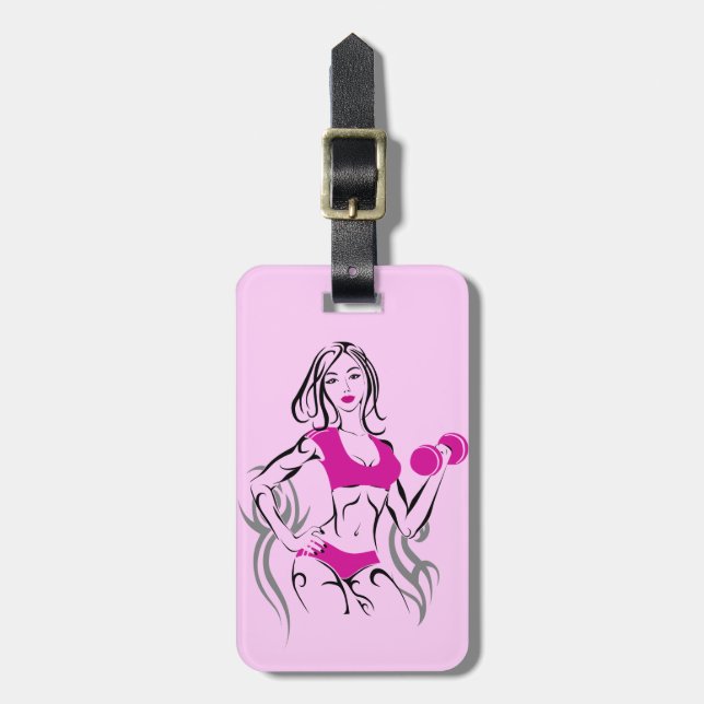 Geeignetes Küken mit Lippenstift-Rosa Gepäckanhänger (Vorderseite vertikal)