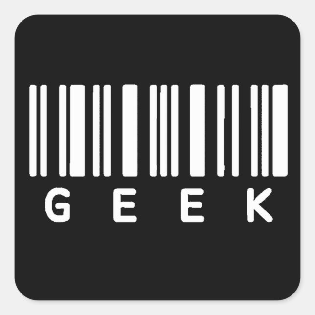 Geek Barcode Quadratischer Aufkleber (Vorderseite)