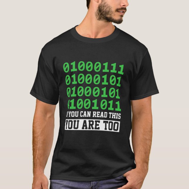 GEEK-Binärkode-Computerprogramm T-Shirt (Vorderseite)