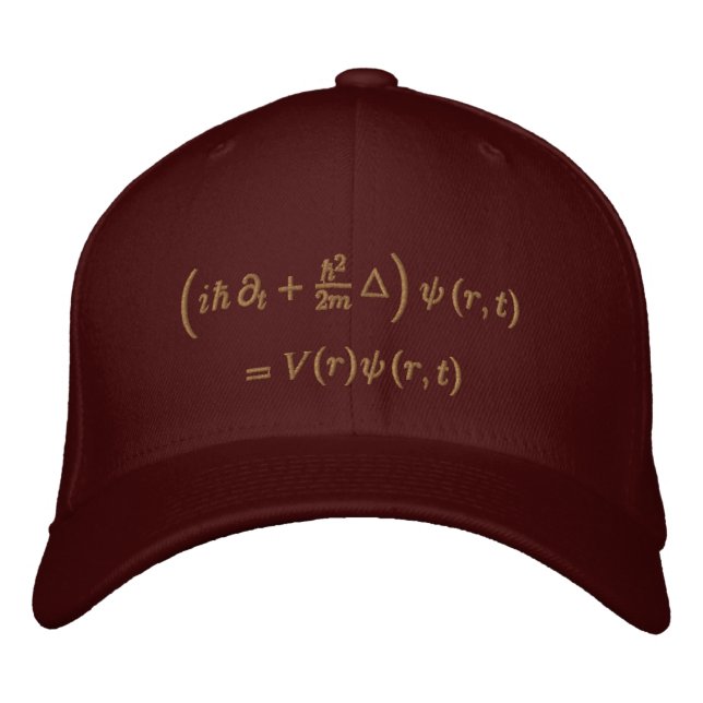 Geek: Cap, Schrodinger Gleichung, Sisal Bestickte Baseballkappe (Vorderseite)