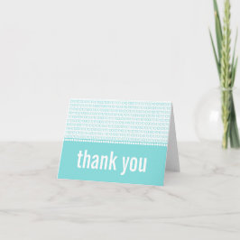 Geek Chic Binary Code Danke Card, Aqua