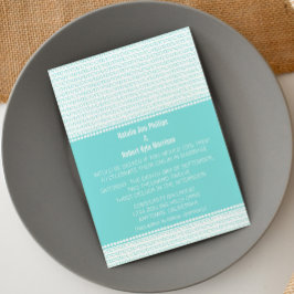 Geek Chic Binary Code Wedding Invitation, Aqua Einladung