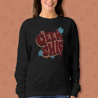 Geek Chic Handschrift gezeichneter Blumentext-Desi Sweatshirt