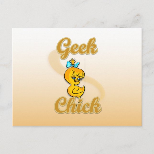 Geek Chick Postkarte (Vorderseite)