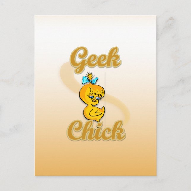 Geek Chick Postkarte (Vorderseite)