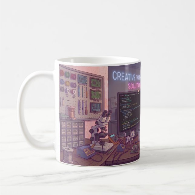 Geek Coding Katze Tasse – Süße Programmierer Kaffe (Links)