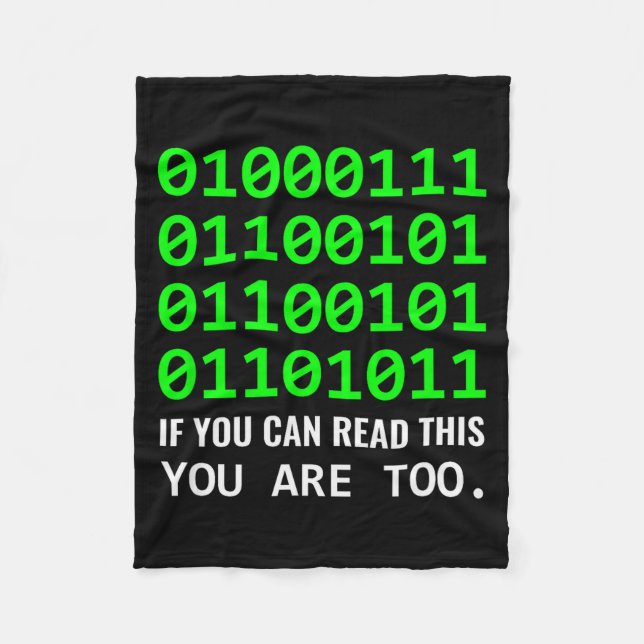 Geek Computer Binary Code Software Developer  Fleecedecke (Vorderseite)