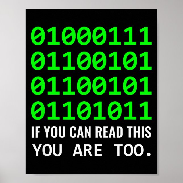 Geek Computer Binary Code Software Developer  Poster (Vorne)