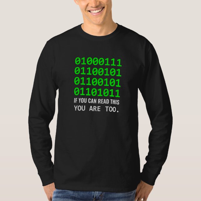 Geek Computer Binary Code Software Developer T-Shirt (Vorderseite)