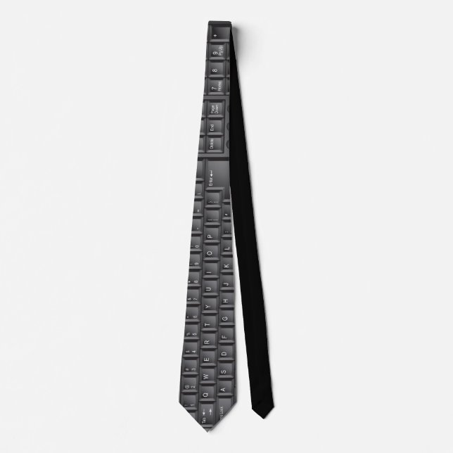Geek-Computer-Schwarz-Tastatur-Krawatte Krawatte (Vorderseite)