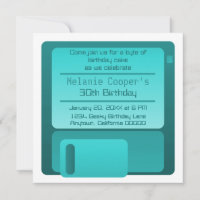 Geek de disquette Anniversaire Invitation de fête,