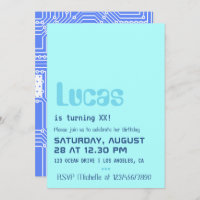 Geek d'ordinateur Invitation de fête d'anniversair