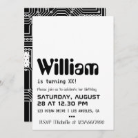 Geek d'ordinateur Invitation de fête d'anniversair