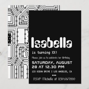 Geek d'ordinateur Invitation de fête d'anniversair