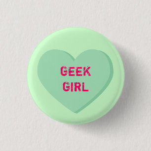 Geek Girl Heart Button