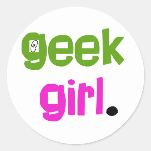 Geek Girl Runder Aufkleber