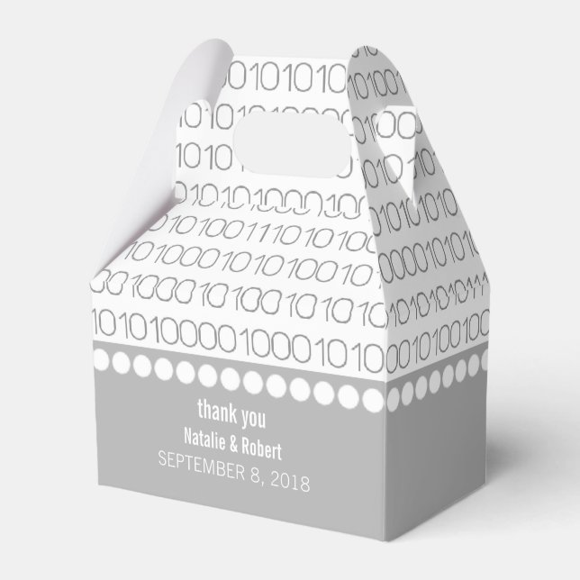 Geek gris Chic Code binaire Ballotins (Verso)