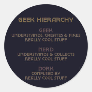Geek Hierarchy (Bronzed) Runder Aufkleber