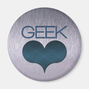 Geek Liebe (Herz) Magnet, Dunkelblau Magnet