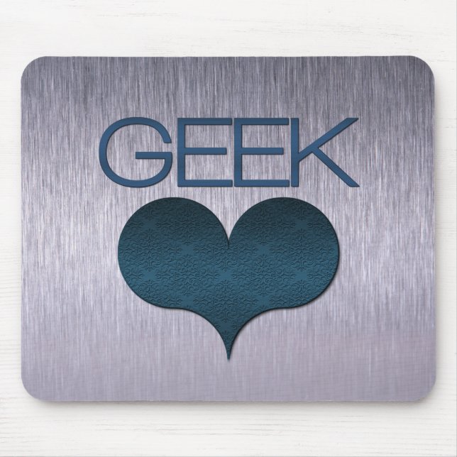 Geek Liebe (Herz) Mousepad, Dark Blue Mousepad (Vorne)