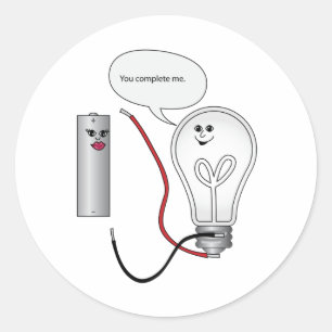 Geek-Liebe Sie schließen mich Stromkreis Runder Aufkleber