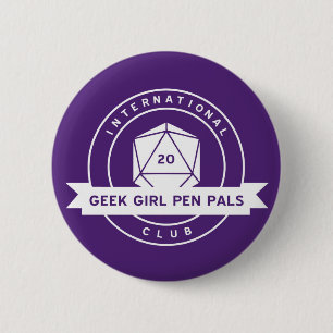 Geek-Mädchen-Brieffreund-Button Button