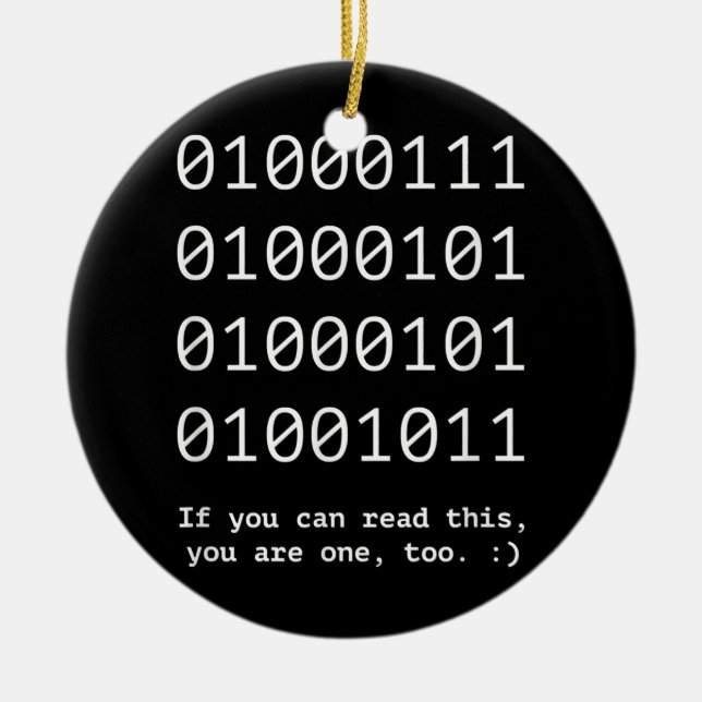 GEEK Nerd Binärtext Code Software-Ingenieur Keramik Ornament (Vorne)