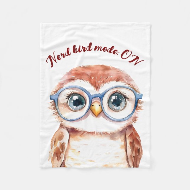 Geek Nerd Bird Fleecedecke (Vorderseite)