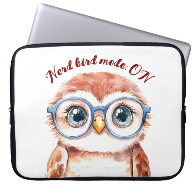 Geek Nerd Bird Laptopschutzhülle (Vorderseite)
