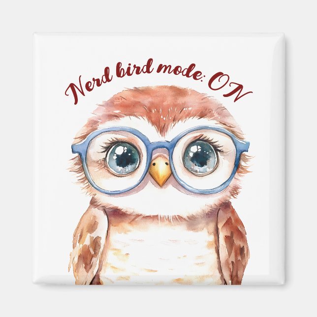 Geek Nerd Bird Magnet (Vorne)