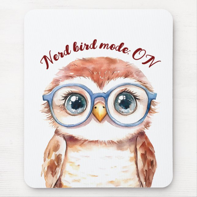 Geek Nerd Bird Mousepad (Vorne)